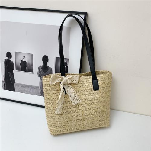 Straw Tote Bag Shoulder Bag durable & hardwearing Solid PC