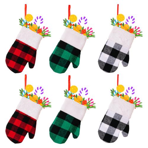 Cloth Christmas Tree Hanging Decoration for home decoration & christmas design printed plaid Bag