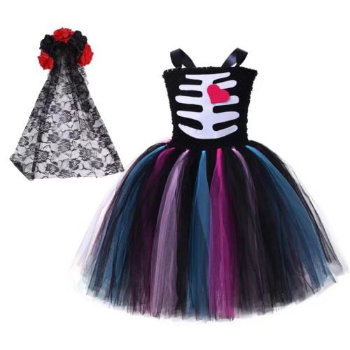 Nylon Girl Two-Piece Dress Set Halloween Design Set