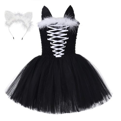 Nylon Ensemble de robe de deux pièces de fille Noir Ensemble