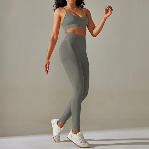 Poliamida & Spandex Conjunto de ropa de yoga para mujer, Sólido,  trozo