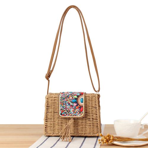 Paper Rope Easy Matching & Weave Crossbody Bag PC