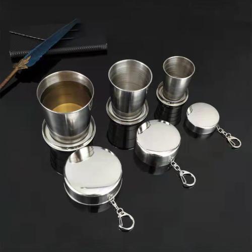 Stainless Steel Outdoor Foldable Cup portable & stretchable  Solid original color PC