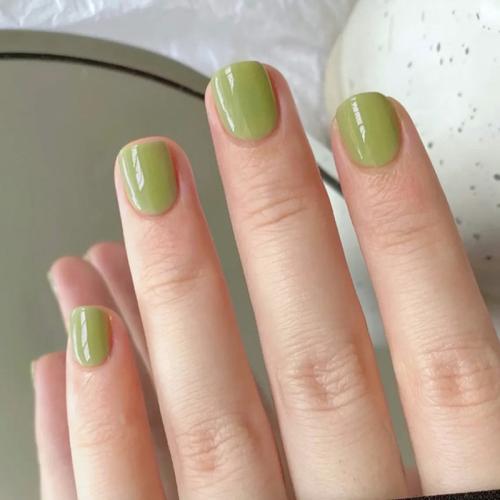 ABS Fake Nails for women & twenty four piece green Set