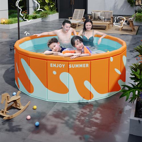 PVC foldable Inflatable Pool printed letter orange PC