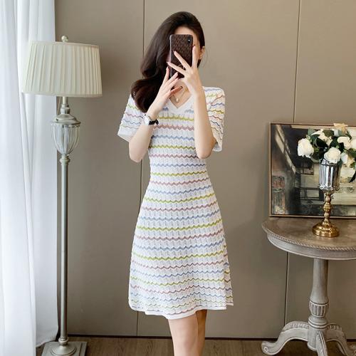 Polyester Slim One-piece Dress white PC