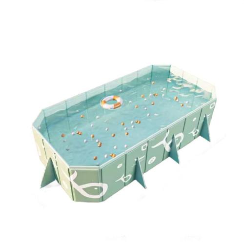 CLORURO DE POLIVINILO Piscina inflable, impreso, verde,  trozo