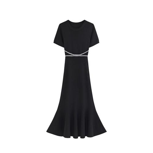 Polyester Slim One-piece Dress black PC