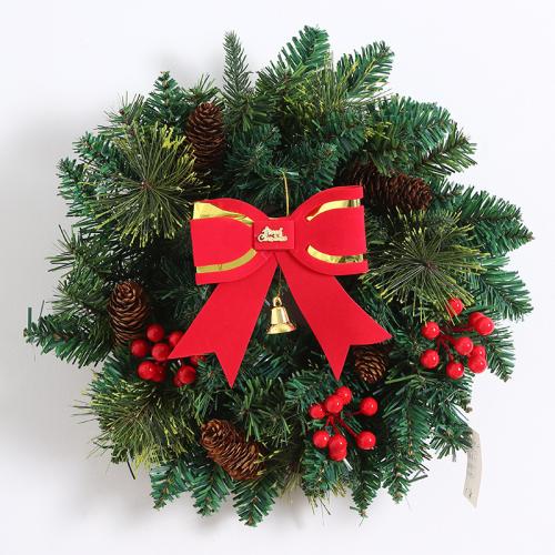 PE Plastique & Pvc Couronne de Noël Vert pièce