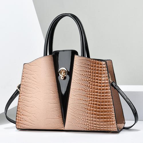 PU Leather Easy Matching Handbag large capacity & attached with hanging strap crocodile grain PC