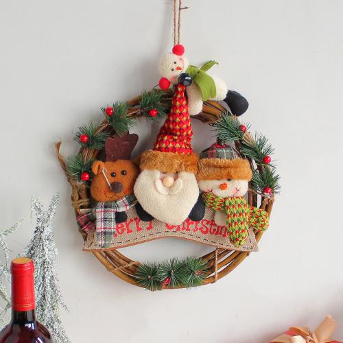 Rattan Christmas Wreath for home decoration PC