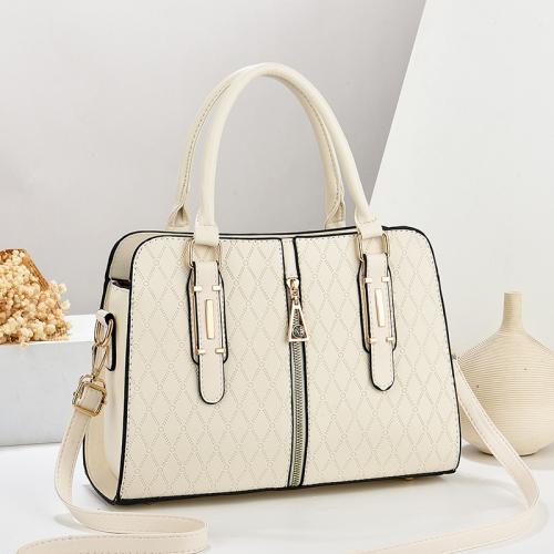 PU Leather hard-surface & Concise Handbag attached with hanging strap PC