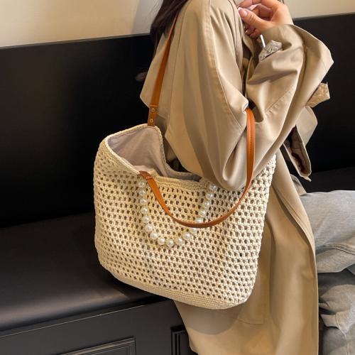 Straw Tote Bag & Handmade Woven Shoulder Bag large capacity PC