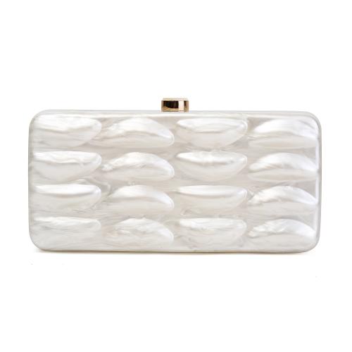 Acryl Clutch Bag, Weiß,  Stück