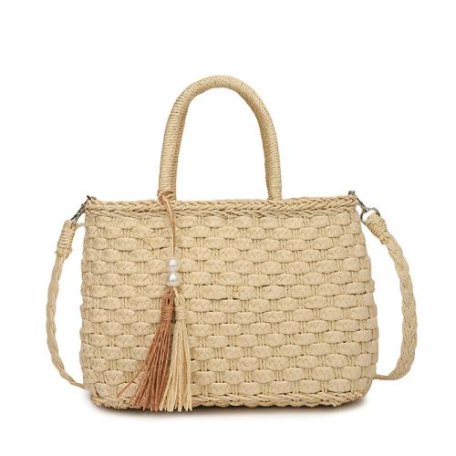 Straw Woven Tote attached with hanging strap PC