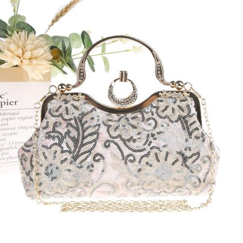 Sequin & Corduroy Evening Party Handbag with chain & attached with hanging strap PC