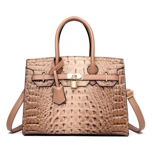 PU Leather Easy Matching Handbag large capacity & attached with hanging strap crocodile grain PC