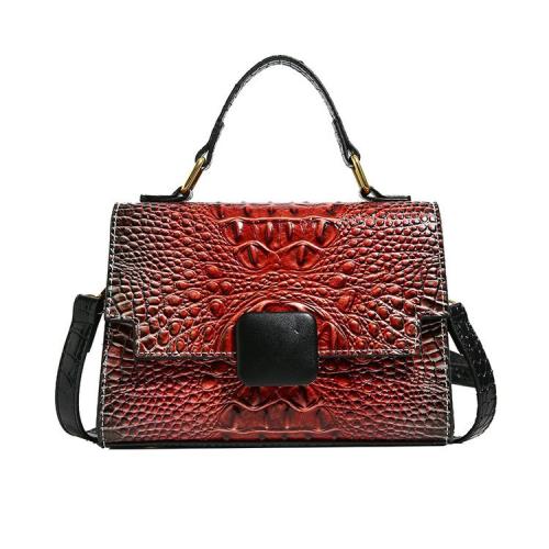 PU Leather Easy Matching Handbag attached with hanging strap crocodile grain PC