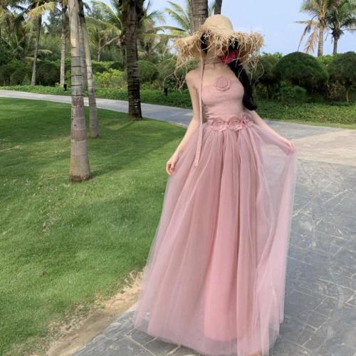 Polyester Slim Two-Piece Dress Set & two piece pink Set