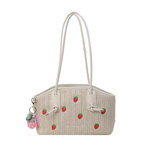 Straw Easy Matching Shoulder Bag large capacity fruit pattern PC