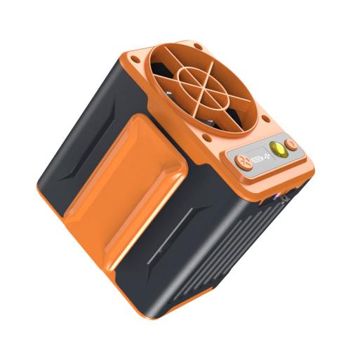 Engineering Plastics & PC-Polycarbonate adjustable Air Conditioning Fan with USB charging wire & portable & Rechargeable & with LED lights orange PC