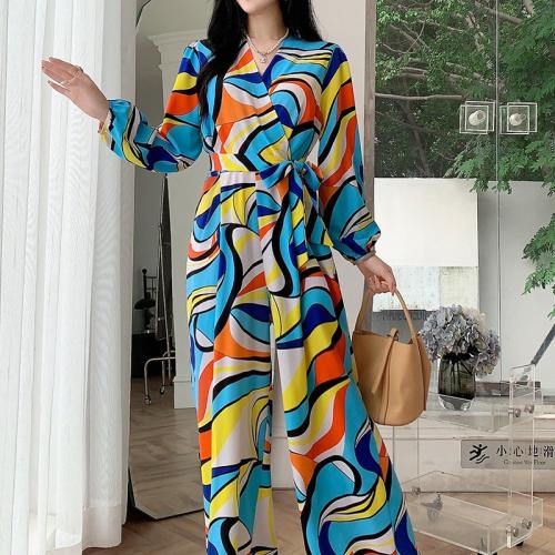 Polyester Long Jumpsuit, Gedruckt, unterschiedliches Muster zur Auswahl, mehr Farben zur Auswahl, :,  Stück