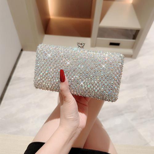 Strass & Polyester Clutch Bag, Silber,  Stück