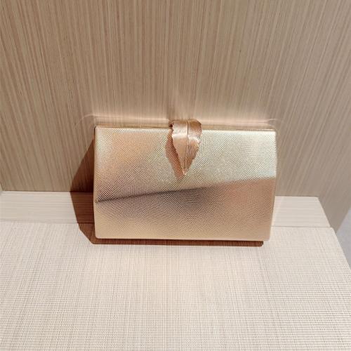 PU Leather hard-surface & Easy Matching Clutch Bag leaf pattern champagne PC