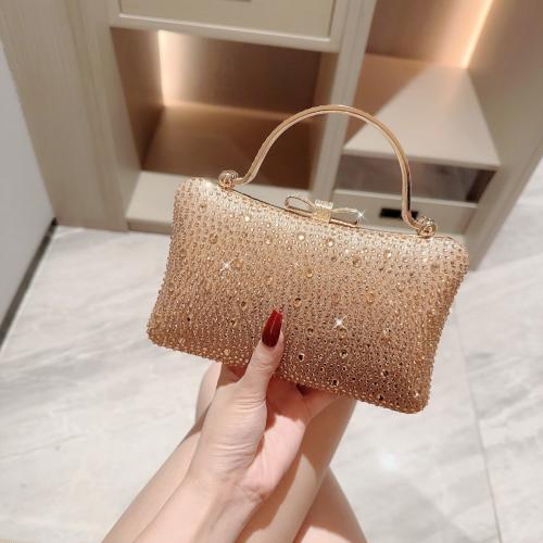 Strass & Polyester Clutch Bag, Gold,  Stück