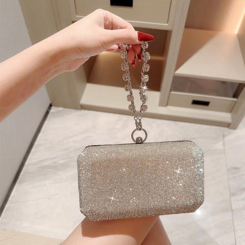 Strass & Polyester Clutch Bag, Silber,  Stück