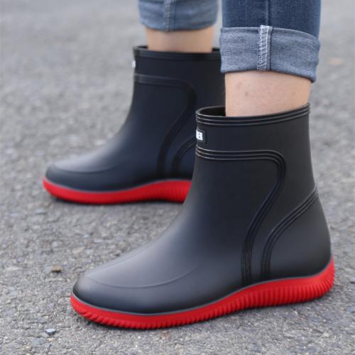 PVC Rain Boots hardwearing & anti-skidding & unisex Solid Pair