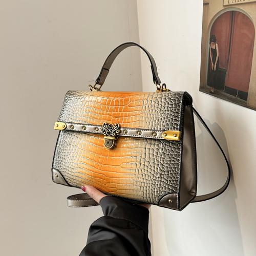 PU Leather easy cleaning & Easy Matching Handbag with chain crocodile grain PC