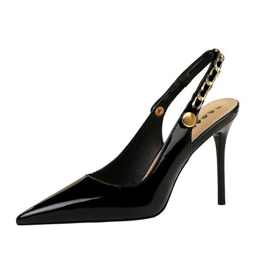 Cuir verni & PU Cuir Chaussures à talons hauts Noir Paire