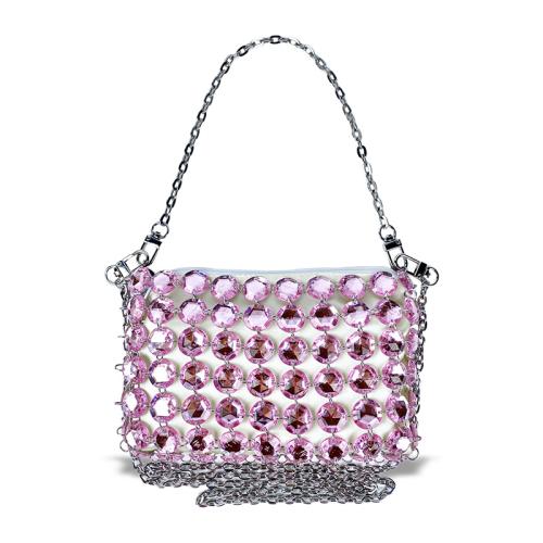 Acrylic & Polyester Easy Matching Handbag pink PC