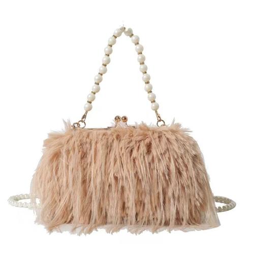 Plush & Plastic Pearl Easy Matching Handbag with chain PC