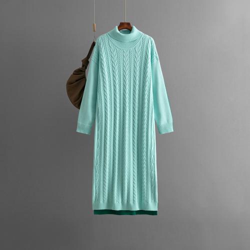 Viscose Fiber Soft & long style & Straight Sweater Dress Solid : PC