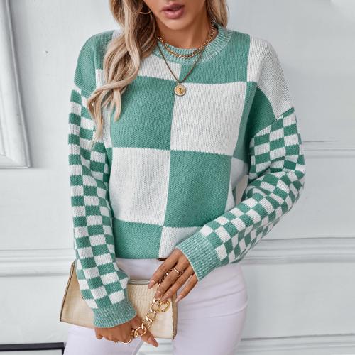 Polyester Frauen Pullover, Jacquard, Plaid, mehr Farben zur Auswahl,  Stück