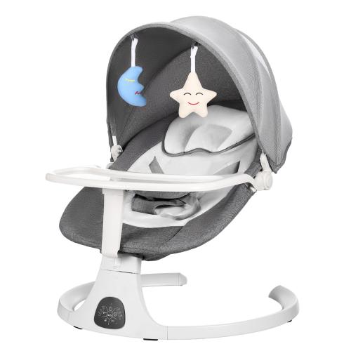 Cation Fabric & Aluminium Alloy & Polypropylene-PP & Polyester Peach Skin Electric Baby Rocker PC