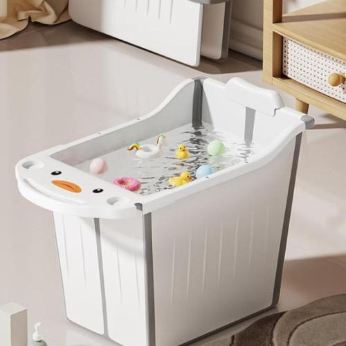 TPE-Thermoplastic Elastomer & Polypropylene-PP foldable Baby Bathtub white PC