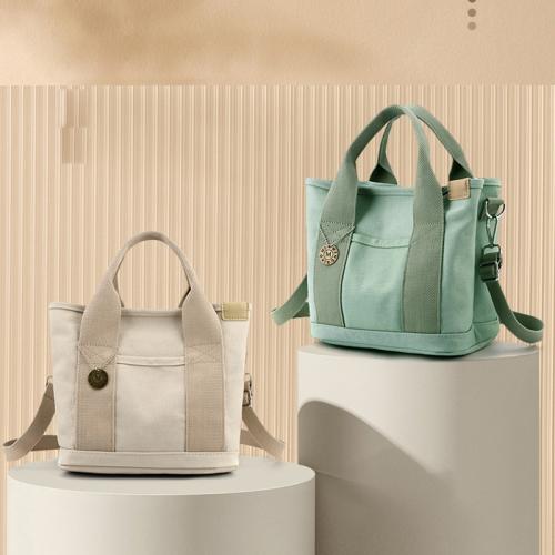 Canvas Handbag attached with hanging strap Solid PC