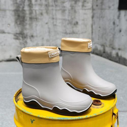 PVC Rain Boots & anti-skidding & unisex Solid Pair