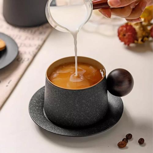 Ceramics anti-scald Coffee Cups Set dish & cups & Spoon Set