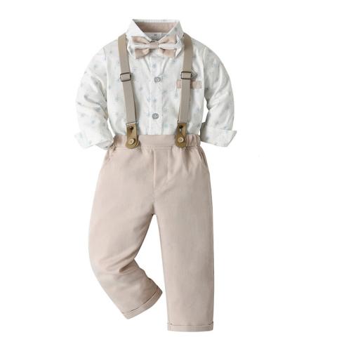 Cotton Boy Clothing Set & two piece suspender pant & top Set