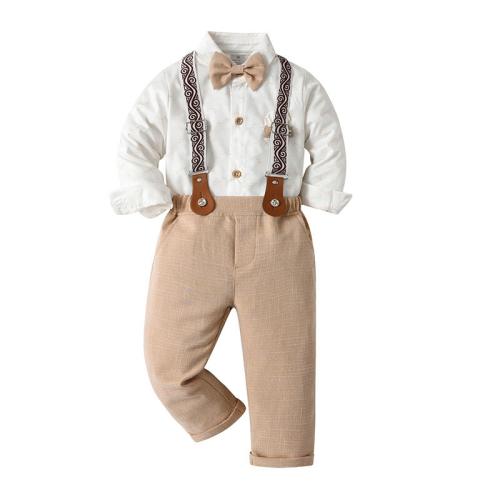 Cotton Boy Clothing Set & two piece suspender pant & top Set