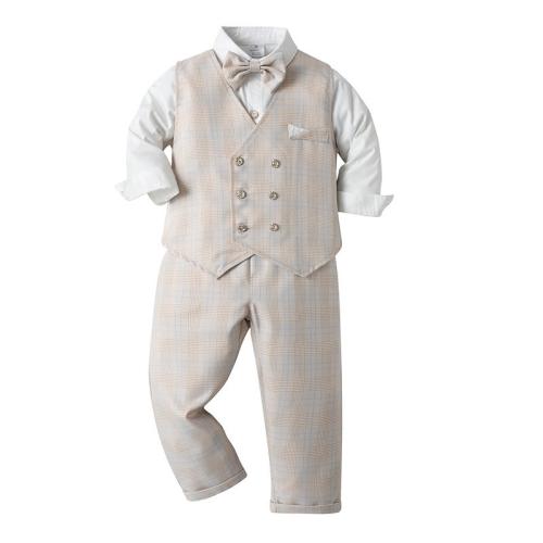 Cotton Boy Clothing Set & three piece vest & Pants & top Set