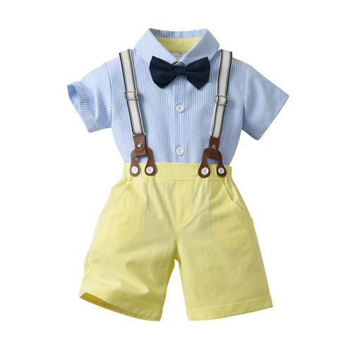 Cotton Boy Clothing Set & two piece suspender pant & top Set