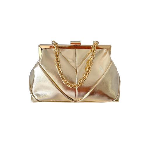 PU Leather Easy Matching Clutch Bag with chain & soft surface PC