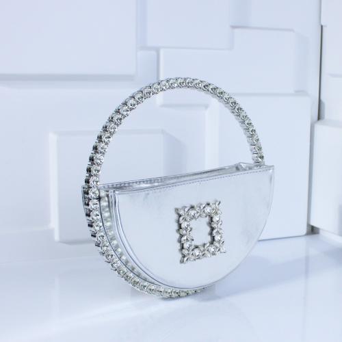 PU Leather & Polyester Easy Matching Clutch Bag with rhinestone PC