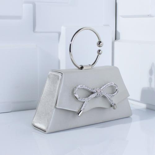 Satin Easy Matching Clutch Bag with rhinestone bowknot pattern PC