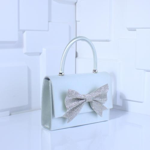 Satin & Polyester Easy Matching Clutch Bag with rhinestone bowknot pattern PC